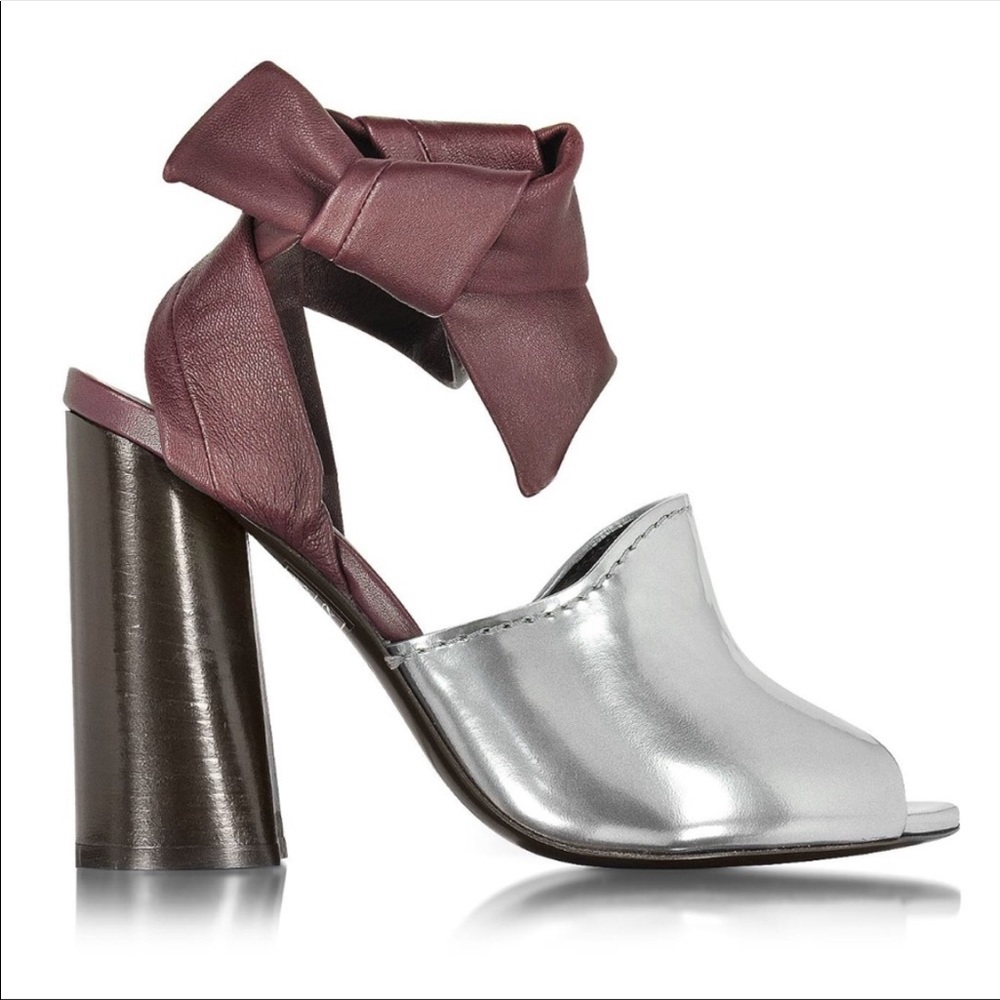 Philip Lim 3.1 Silver and Maroon Sandals - sz 36